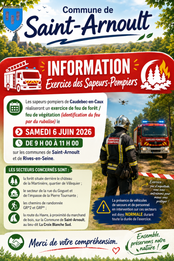 Exercice sapeurs pompiers 6 juin 2026