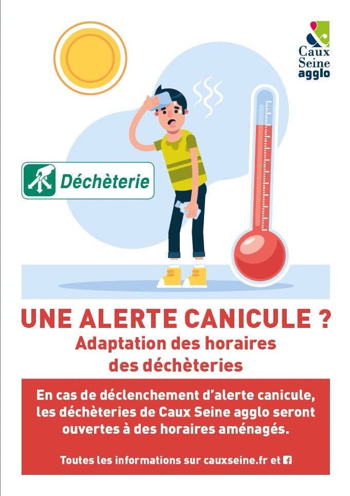  Alerte canicule – vigilance jaune : adaptation des horaires des déchèteries et des collectes des déchets ﻿
