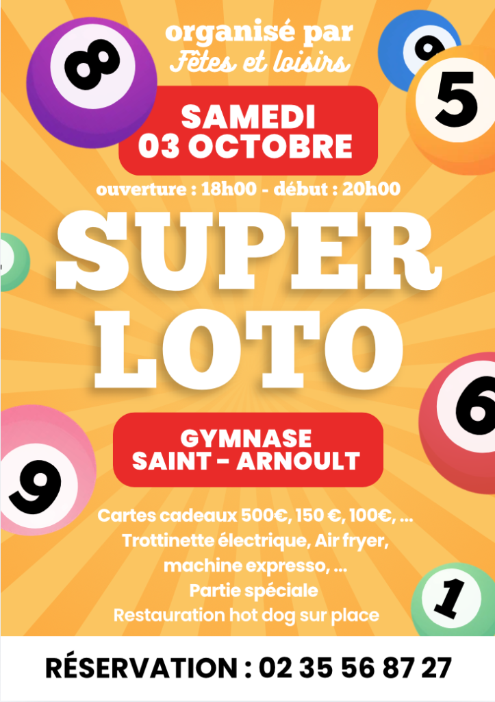 🎱 LOTO – FÊTES ET LOISIRS | 3 OCTOBRE