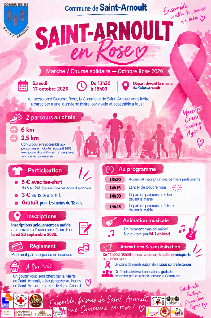 🌸 SAINT-ARNOULT EN ROSE – OCTOBRE ROSE 2026 🌸