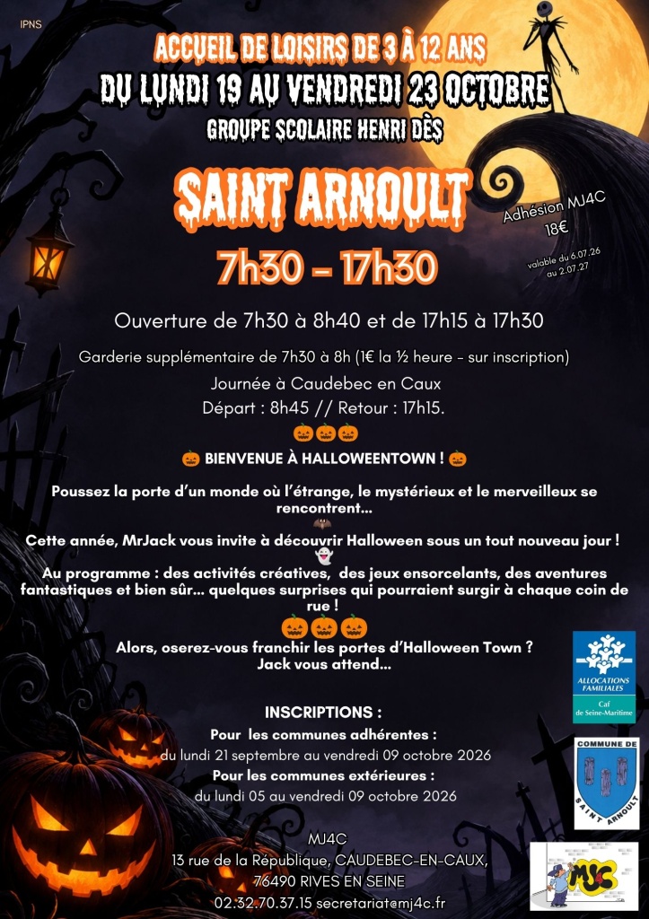 🎃 ACCUEIL DE LOISIRS – VACANCES D’OCTOBRE 🎃