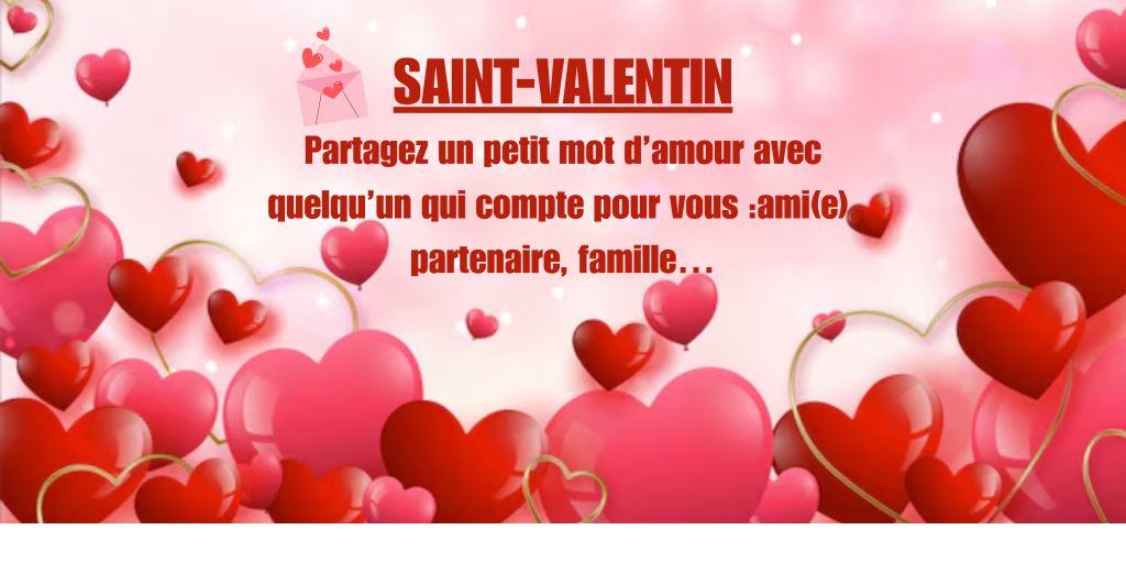 💕 Messages d’amour – Saint-Valentin Samedi 14 février 2026 💕