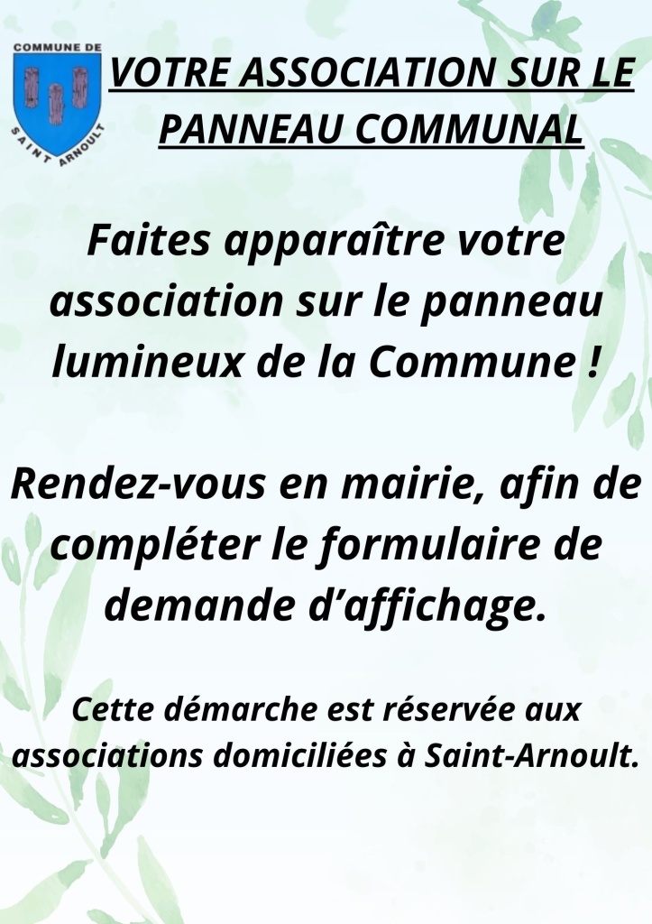Votre association sur le panneau communal