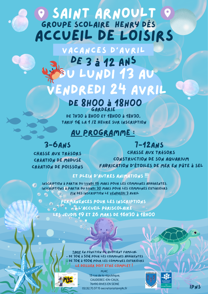 VACANCES AVRIL 2026 - ACCUEIL DE LOISIRS