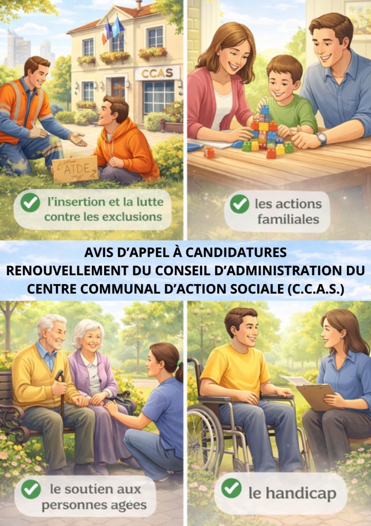 AVIS D’APPEL A CANDIDATURES RENOUVELLEMENT DU CONSEIL D’ADMINISTRATION DU CENTRE COMMUNAL D’ACTION SOCIALE