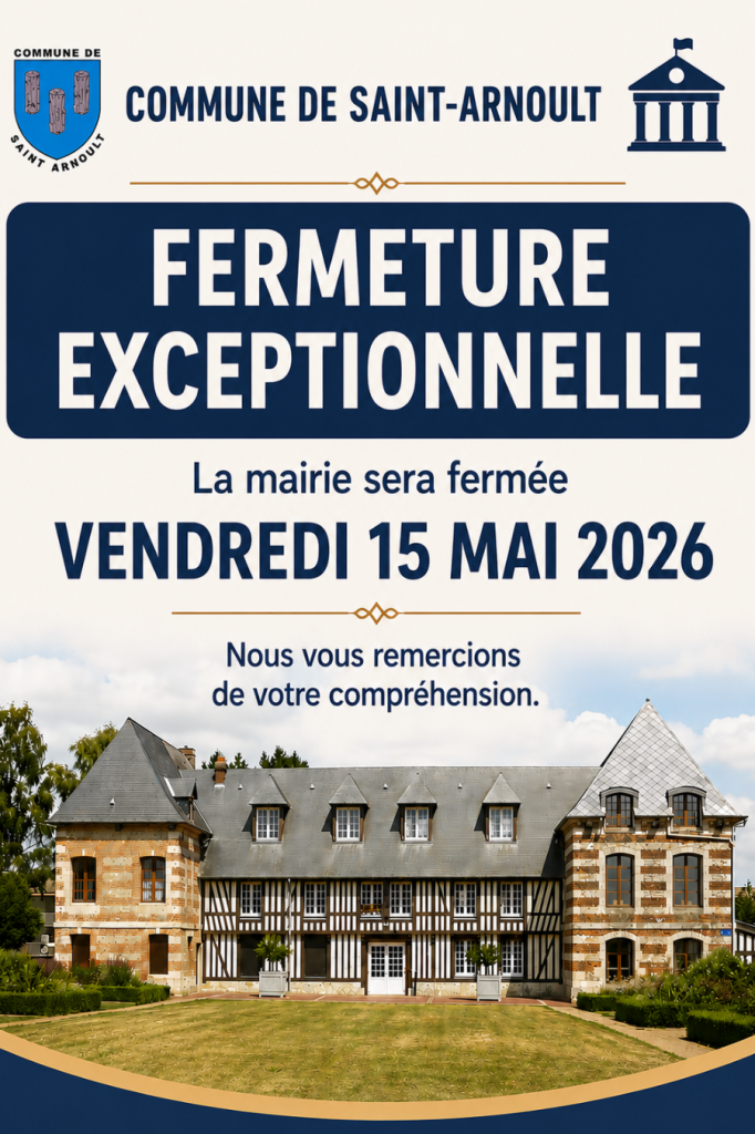 Fermeture exceptionnelle de la mairie – Vendredi 15 mai 2026